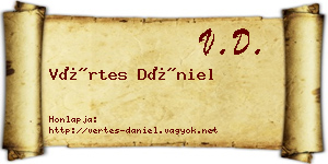 Vértes Dániel névjegykártya