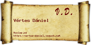 Vértes Dániel névjegykártya